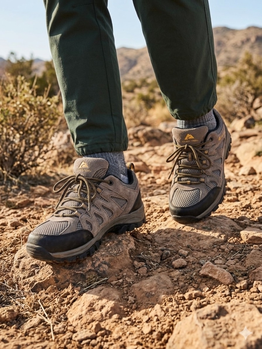 Ozark Trail Taupe and Black Men's Hiking Boots